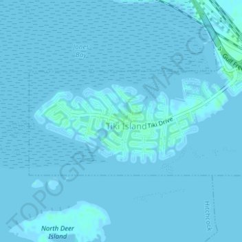 Topografische Karte Galveston County, Höhe, Relief