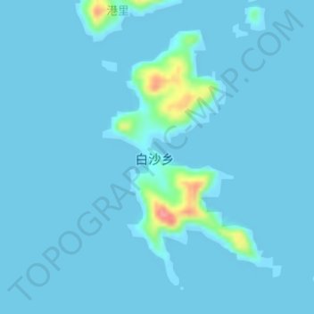 Topografische Karte 白沙山, Höhe, Relief