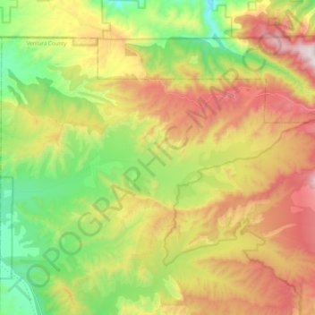 Topografische Karte Quatal Canyon, Höhe, Relief