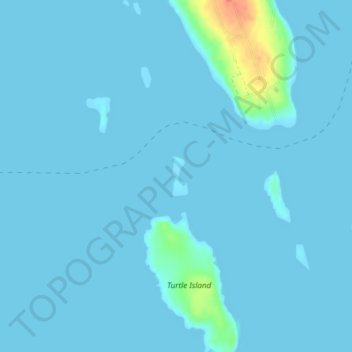 Topografische Karte Spectacle Island, Höhe, Relief