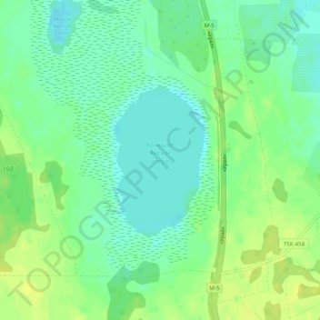 Topografische Karte Большое Ямское озеро, Höhe, Relief