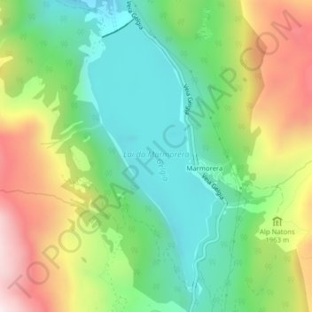Topografische Karte Lai da Marmorera, Höhe, Relief