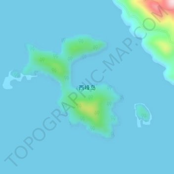 Topografische Karte 西峰岛, Höhe, Relief