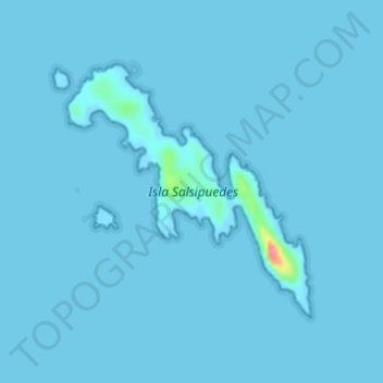 Topografische Karte Isla Salsipuedes, Höhe, Relief