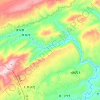 Topografische Karte 下河, Höhe, Relief