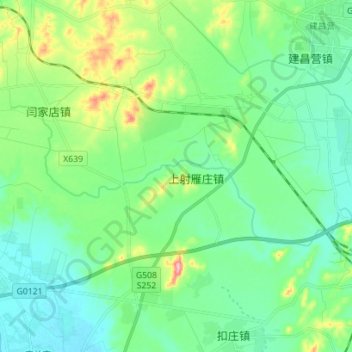 Topografische Karte 凉水河, Höhe, Relief