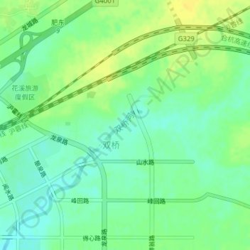 Topografische Karte 双桥河, Höhe, Relief