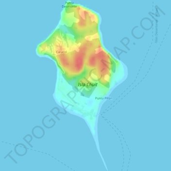 Topografische Karte Isla Chuit, Höhe, Relief