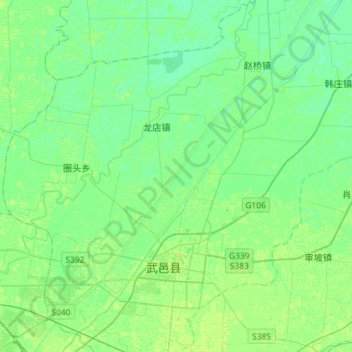 Topografische Karte 滏阳新河, Höhe, Relief