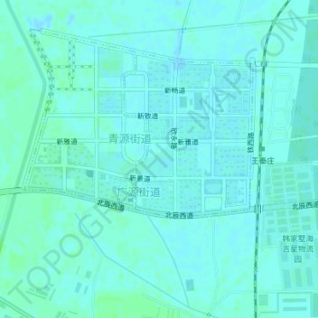 Topografische Karte 双青公园, Höhe, Relief