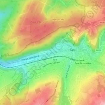 Topografische Karte Wayai, Höhe, Relief