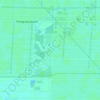 Topografische Karte Acreage Community Park, Höhe, Relief