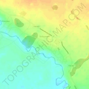 Topografische Karte Бобылево, Höhe, Relief