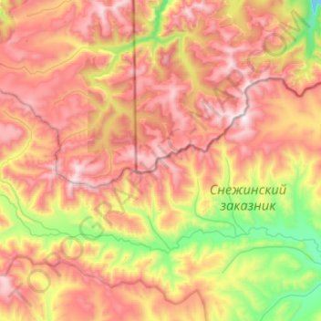 Topografische Karte хребет Хамар-Дабан, Höhe, Relief