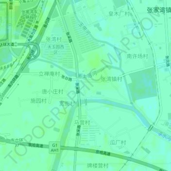 Topografische Karte 萧太后河, Höhe, Relief