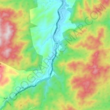 Topografische Karte Sungai Benus, Höhe, Relief