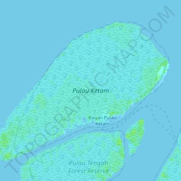 Topografische Karte Pulau Ketam, Höhe, Relief