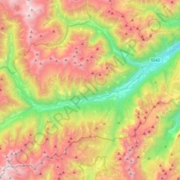 Topografische Karte Val di Sole, Höhe, Relief