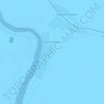 Topografische Karte Мултаново, Höhe, Relief