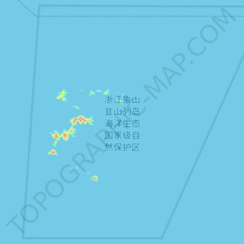 Topografische Karte 浙江象山韭山列岛海洋生态国家级自然保护区, Höhe, Relief
