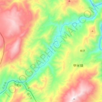Topografische Karte 宁蒗河, Höhe, Relief