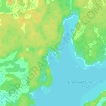 Topografische Karte Grass River;Tramping Lake, Höhe, Relief