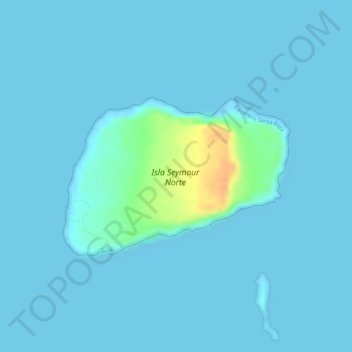 Topografische Karte Isla Seymour Norte, Höhe, Relief