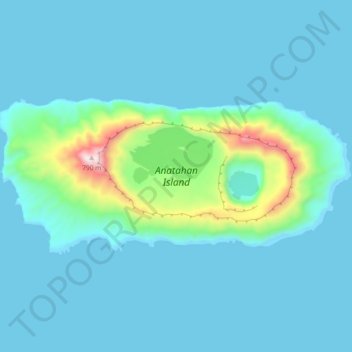 Topografische Karte Anatahan Island, Höhe, Relief