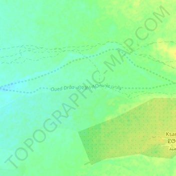 Topografische Karte Oued Drâa ⴰⵙⵉⴼ ⵏ ⴷⵔⵄⴰ واد درعة, Höhe, Relief