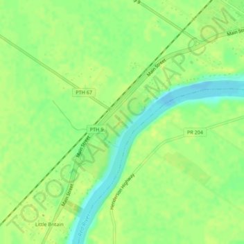 Topografische Karte Lower Fort Garry, Höhe, Relief