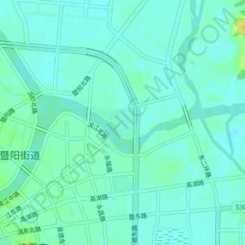 Topografische Karte 体育公园, Höhe, Relief
