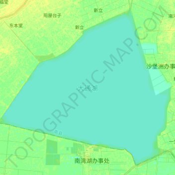 Topografische Karte 大通湖, Höhe, Relief