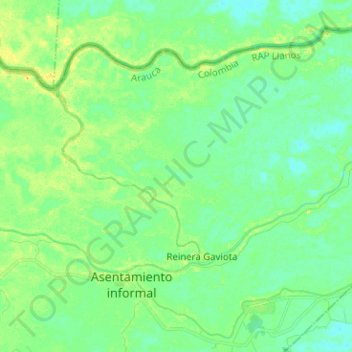 Topografische Karte Arauca, Höhe, Relief
