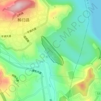 Topografische Karte 三峡副坝, Höhe, Relief
