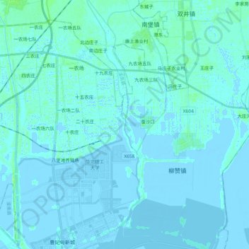 Topografische Karte 潮河, Höhe, Relief