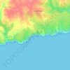 Topografische Karte Praia da Marinha, Höhe, Relief