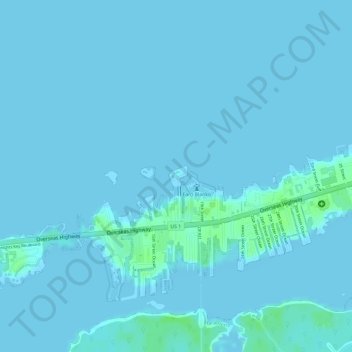 Topografische Karte Palm Island, Höhe, Relief
