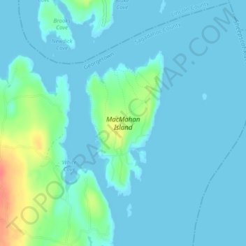 Topografische Karte MacMahan Island, Höhe, Relief
