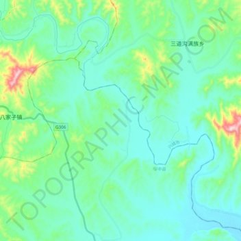Topografische Karte 六股河, Höhe, Relief