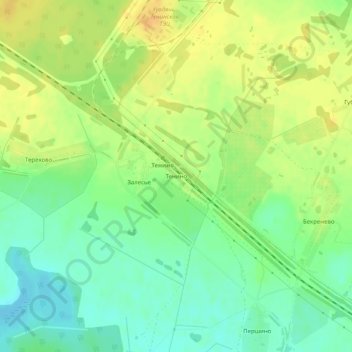 Topografische Karte Тенино, Höhe, Relief