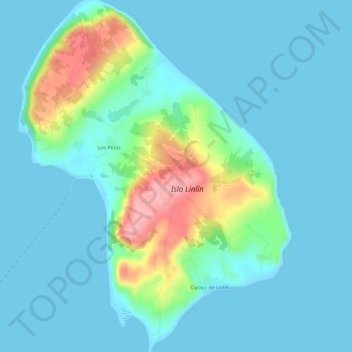Topografische Karte Isla Linlín, Höhe, Relief