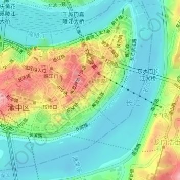 Topografische Karte 人民公园, Höhe, Relief