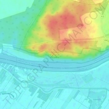 Topografische Karte Naturschutzgebiet Elbhang-Vierwald, Höhe, Relief