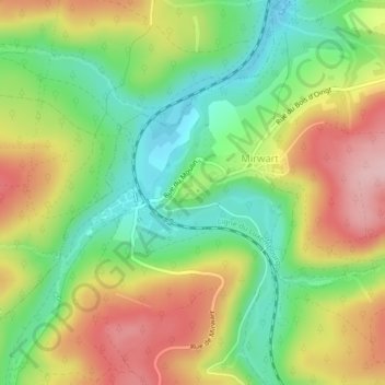 Topografische Karte Château de Mirwart, Höhe, Relief
