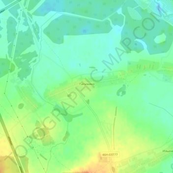 Topografische Karte Папивино, Höhe, Relief