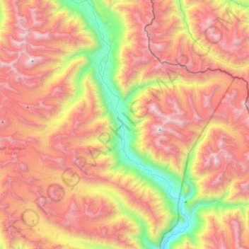 Topografische Karte Shyok, Höhe, Relief