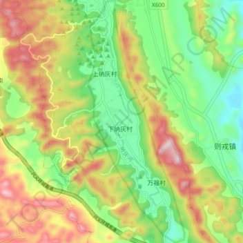 Topografische Karte 万峰林景区, Höhe, Relief