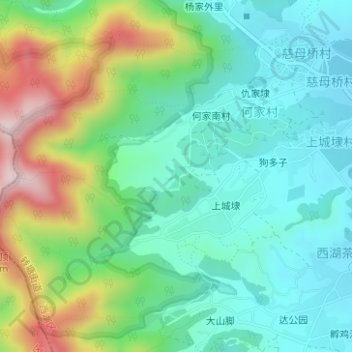 Topografische Karte 光明寺水库, Höhe, Relief