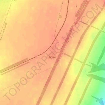 Topografische Karte Залесье, Höhe, Relief