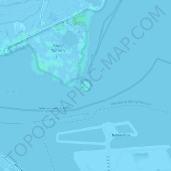 Topografische Karte Vuurtoreneiland, Höhe, Relief